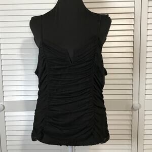 No Boundaries Y2K Goth Black Sleeveless Ruched Fitted Top Juniors XL
